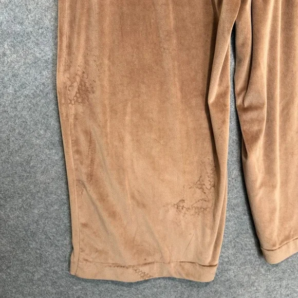 Skims Velour Wide Leg Pants Womens XL Pull on Baggy Brown Velvet *read* - Picture 13 of 16